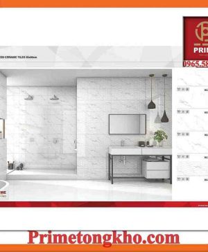 Gạch ốp 30x90 Prime 18301 - 18302 màu trắng xám